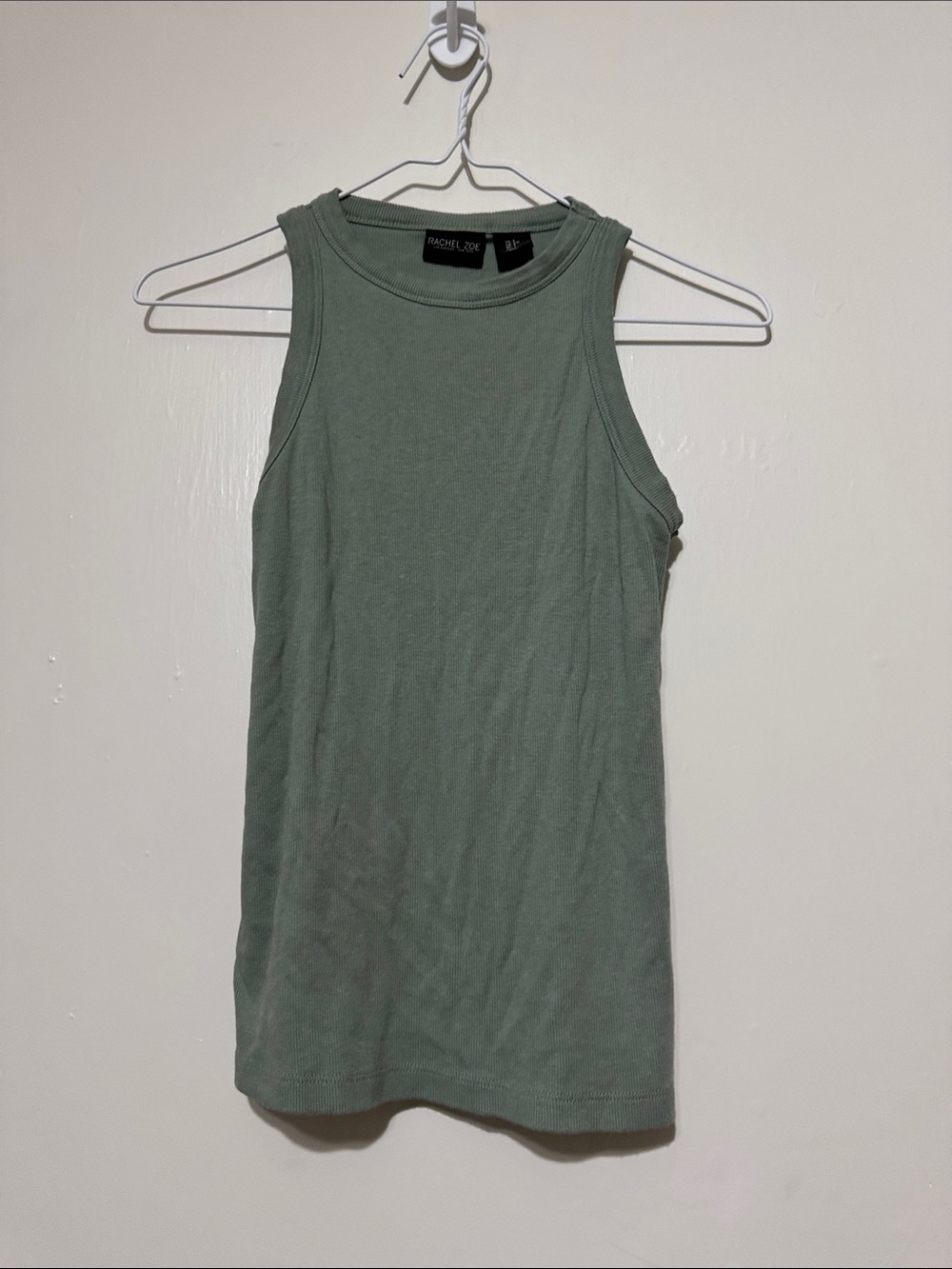 Rachel Zoe Olive Green Sleeveless Rib Tank Top 123